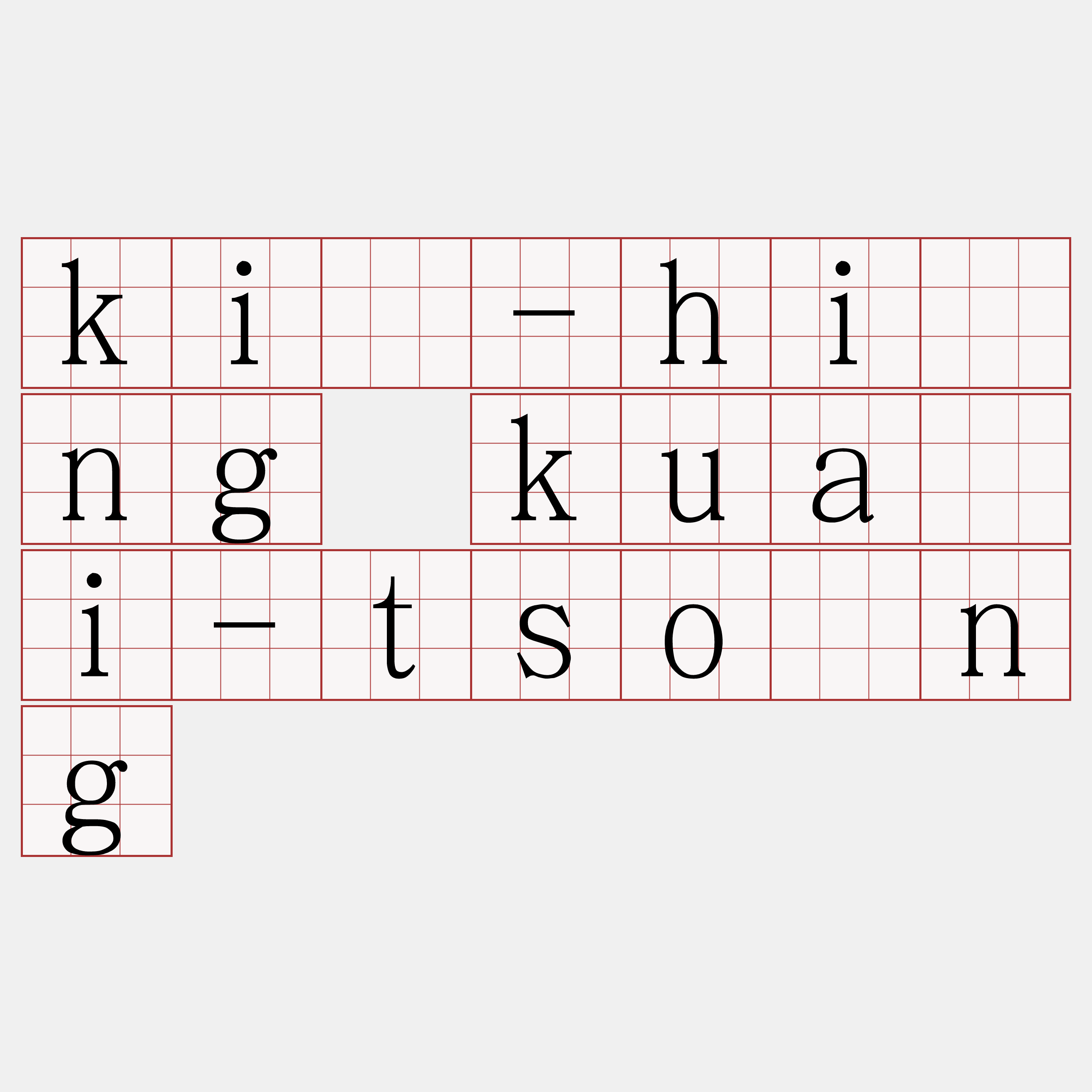 kî-hîng kuài-tsōng